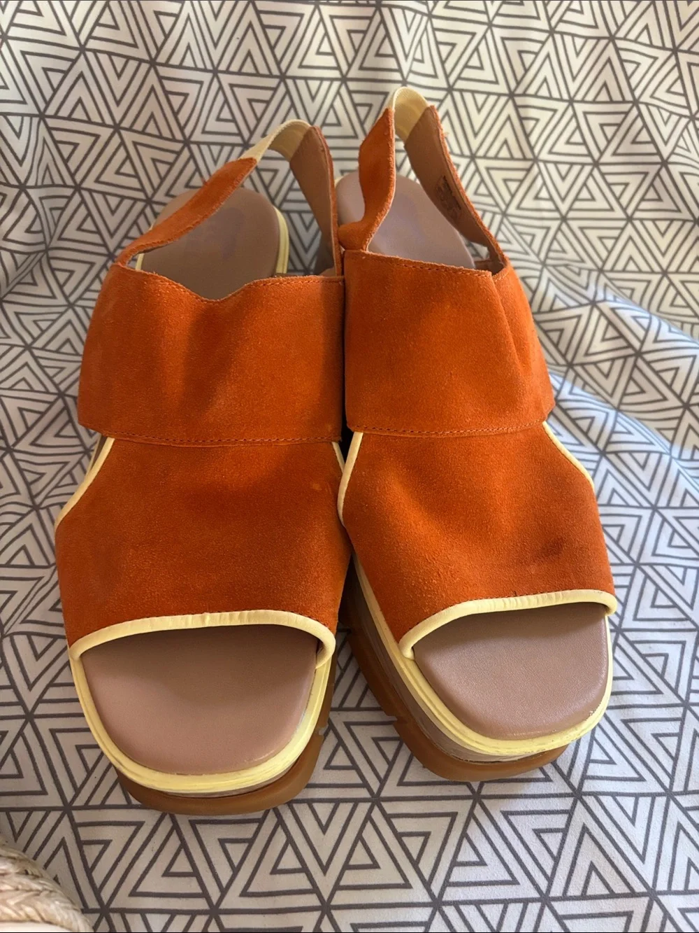 Sorel Women’s Orange Suede Platform Sandals - Comfortable Summer Wedge